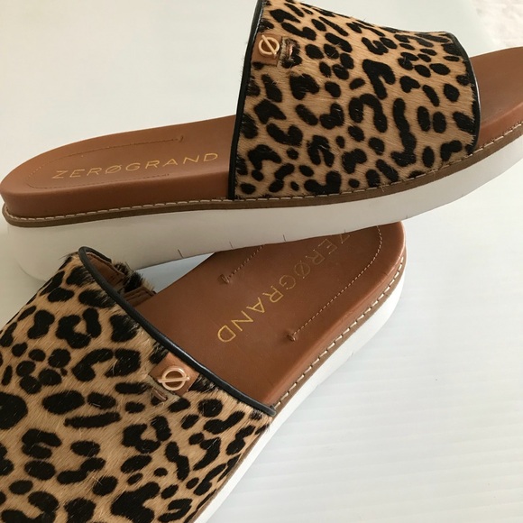 Cole Haan ZeroGrand Global Slide Sandals, Cheetah Print, Size 8-1/2B - Picture 3 of 6